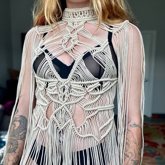 Handmade Macrame Crochet Dress Form Fitting Designer - Picture 11 of 16